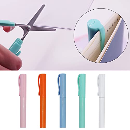 Pink Pen Style Compact Ambidextrous Scissors, 1.4x2cm, for School, Craft, Travel, Emergencies