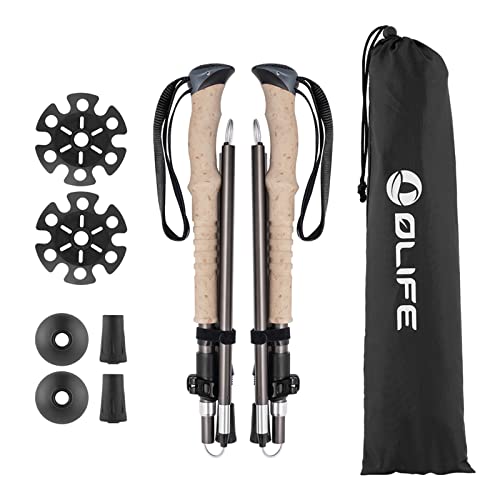 Mixtend F3T2 Trekking Poles, Foldable and Lightweight Walking Stick for Men and Women, Adjustable Hiking Poles with 7075 Aluminum and EVA Foam Grips, Suitable for Outdoor Activity