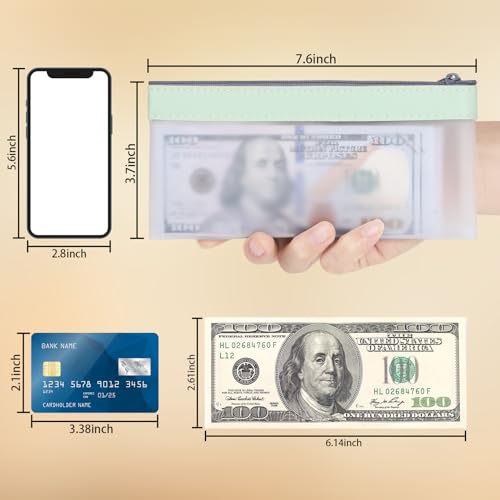 8 Pack Clear Money Envelopes for Cash Money Bag Pouch 7.6x3.7 inch | Waterproof TPU Money Bags With Zipper Cash Bag for Coin Invoice Bills Tools Cosmetics Rceipts School Supplies Gifts,8 Colors - color: 8 colours