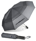 MRTLLOA Compact Golf Umbrella, 10 Ribs Vented Windproof Travel | 49/54/62 Inch Large Oversize, Double Canopy, Quick-Dry Fabric, Lightweight, Umbrellas for Rain - color: Gray, size: 54 Inch
