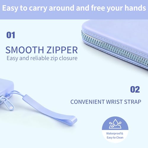 Silicone Period Bags, Set of 2 Blue Tampon Holder for Purse - color: Navy Blue+Light Blue