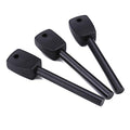 FOSTAR 3 PCS Tactical Ferro (Ferrocerium) Rods, Bushcraft Flint Fire Starter with Easy Grip Handle, 5/16 Inch Thick Waterproof Fire Steel Magnesium Camping Tool Kit - color: Black