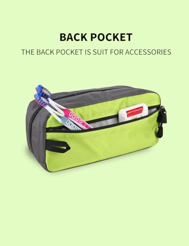 Small Travel Toiletry Bag for Men, Dopp Kit Mens, Zipper Pouch for Travel - color: Green/Grey