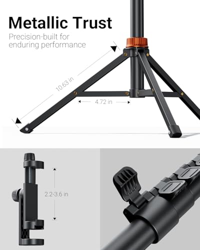VIMOSE 66" Phone Tripod, Tripod for iPhone with Remote & Phone Stand | Extendable Cell Phone Tripod for Video Recording, Ultimate Tripod & Monopod Accessories for iPhone/Android, ANTHRACITE - color: ANTHRACITE