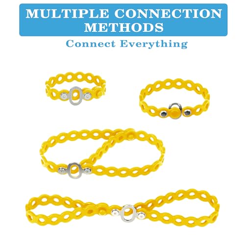 Modular Straps(9.5", 18.5"), Flexible Multi-Tool, Organize, Bundle | 4-Pack Wearable Gear Gadget to Organize, Secure, Bundle, Hang & Carry, for Adventure, Survival, Camping, Travel, EDC - color: Yellow