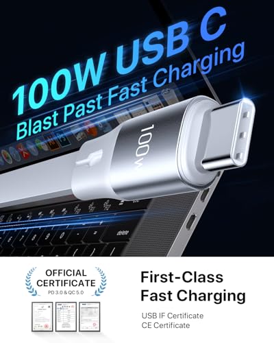 CAFELE 100W Retractable USB-C to USB-C 5A Fast Charging 3-in-1 Cable, Features Magnetic Charging and Overheating Protection, 4.5-Foot USB Type-C for Phone, Notebook, Pad, Watch（White） - color: White-3