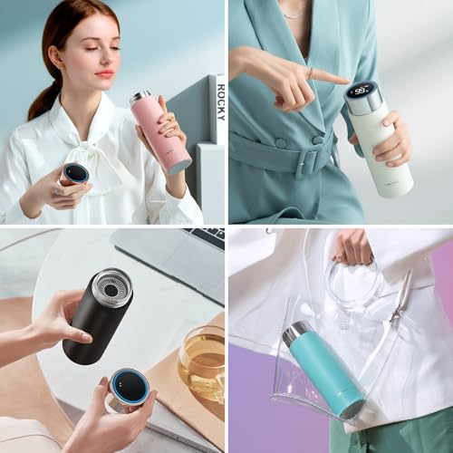 VSITOO S1 Lite 15oz Insulated Stainless Steel Self-Cleaning Water Bottle - color: White, size: 15 Ounces