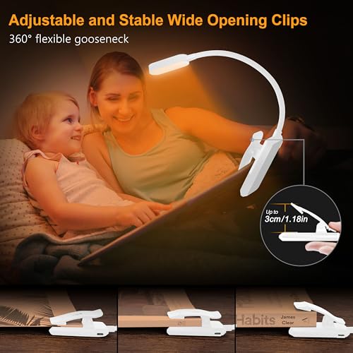 Gritin 16 LED Rechargeable Book Light for Reading in Bed - color: White