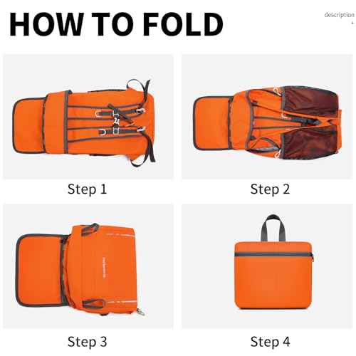Lightweight Foldable 35L Everyday Backpack, Packable Daypack (Orange) - color: 35l-orange