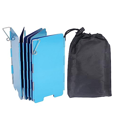 VBESTLIFE Stove Windscreen, Folding Camping Stove Windscreen 9 Plates Aluminum Outdoor Camping Stove Windshield for Camping Picnic Backpacking