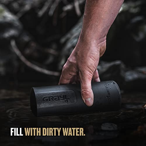 GRAYL UltraPress 16.9 oz Water Purifier & Filter Bottle, Covert Black - color: Covert black
