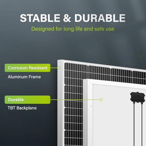 Newpowa 150W(Watt) 10BB Solar Panel Monocrystalline 12V High Efficiency PV Module 150W for RV Marine Boat Trailer Camper Rooftop Off Grid System
