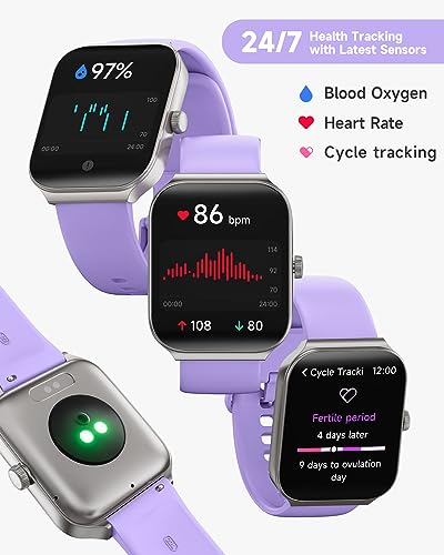 1.95" Smart Watch for Women with ALEXA, Fitness Watch for Android iOS Phone - color: Lilac