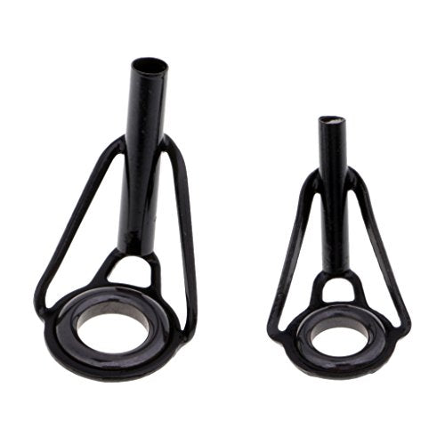 8pcs Fishing Rod Tip Repair Kit Rod Top Tips Replacement Fishing Rod Tips Stainless Steel Ceramic Ring Guide Tips - color: Black Large Fishing Rod Tips