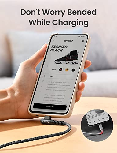 AINOPE 2-Pack Type C Charging Cable 3.1A Fast Charge, Right Angle [6.6ft+6.6ft] USB C Cable, Durable Nylon Braided Type C Charging Cable Fast Charge Compatible Galaxy S10 S9 S21, LG V30,V20,G6 - color: Black, size: 6.6FT+6.6FT