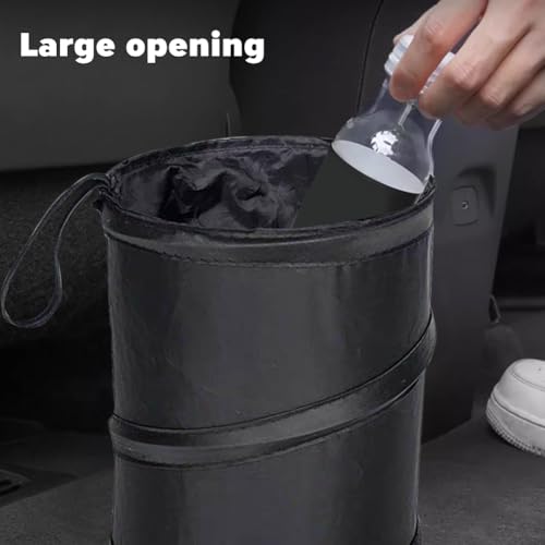 PUXING 2PCS Car Trash Can - Mini Collapsible Pop-up Car Garbage Can | Waterproof Hanging Car Trash Bag w/Elastic Band,Portable Garbage Bin for Car/Home,Travel