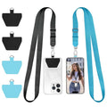 Doormoon Phone Lanyard, Universal Adjustable Neck Strap for Phone Case Keys ID Badges Cell Phone Lanyard Compatible with iPhone, Samsung, Most Smartphones, 2 Pack, Black Light Blue - color: Black Light Blue