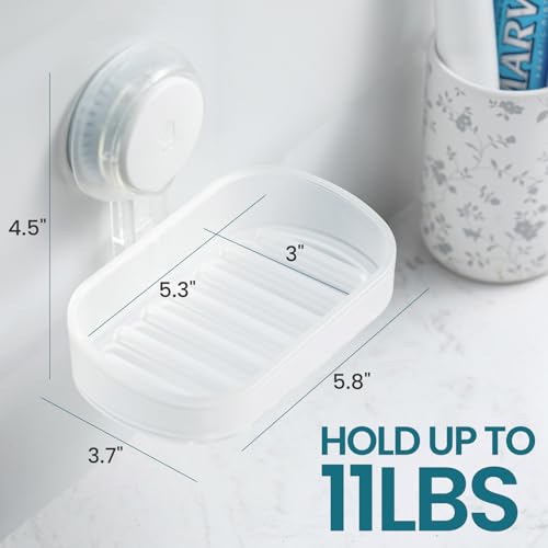 TAILI Soap Holder, Soap Dish for Shower Suction Cup, Bar Soap Holder, Clear | Removable Soap Holder Shower, Soap Tray for Shower Wall, No drill Sponge Holder, Bathroom & Kitchen, Bath Accessories - color: Clear, size: 1 Tier