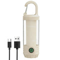 Flamix 2-in-1 LED Camping Lantern & Flashlight, 6 Modes, IPX4 Waterproof | Rechargeable Battery, Compact One-Hand Design, Beige, Hurricane Emergency Light, Hiking Gear, Home Power Outage Essential