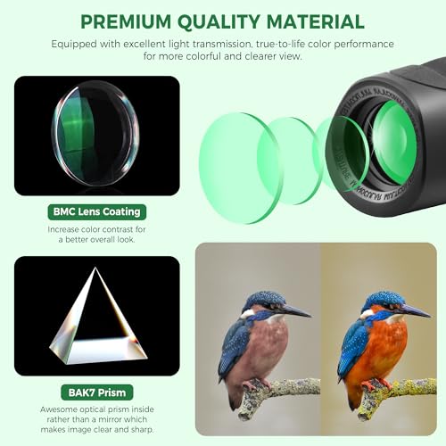 Astromania Monocular Telescope Waterproof Compact Monocular for Adults 8x25 | High Powered Monocular with Hand Strap, Multi-Coated Optics BAK7 Prism, Twist-Up Eyecup, Bird Watching Hunting Camping Hiking - size: 8x25