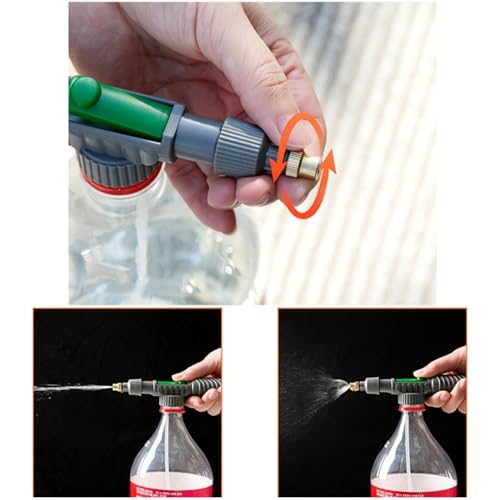 Handheld Bottle Sprayer Adjustable Mist Nozzle Pressurized Atomizing Spray Head Watering Can Attachment Garden Irrigation Sprayer for Plants Cleaning Alcohol Disinfection and Home Gardening Use