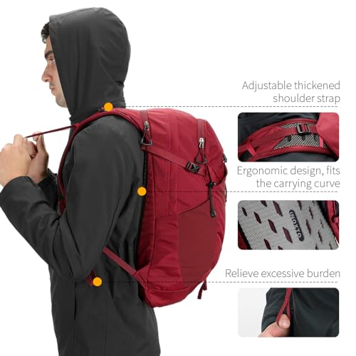 IX INOXTO Hiking Hydration Backpack with 2L/3L Water Bladder for Women and Men18L/25L Water Backpack for Hiking, Cycling, Climbing, Camping - style: Red-3L Water Bladder