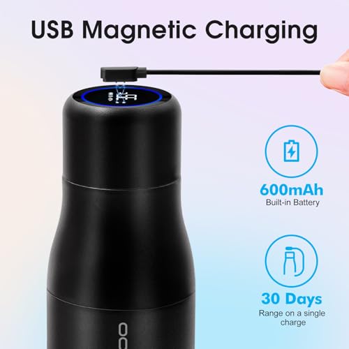 VSITOO S1 15oz Mini Insulated Stainless Steel Self-Cleaning Water Bottle | Mini 15oz Insulated Bottle for Purses & School Bags, With Auto Self-Cleaning, Touchscreen, 30-Day Battery & 24H Cold - color: Black, size: 14.8 Ounces