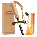 Ferro Rod Fire Starter, Survival Flint and Steel Fire Starter Kit for Hiking, Bushcraft,Camping Essentials Gear, Emergency Supplies - Ideal Gift for Explorers - color: Beech