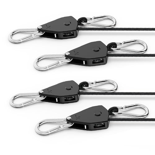 1/4" Ratchet Tie Down Straps, 8-Pack 12ft Adjustable Rope Hanger - size: 8-Pack,1/4''