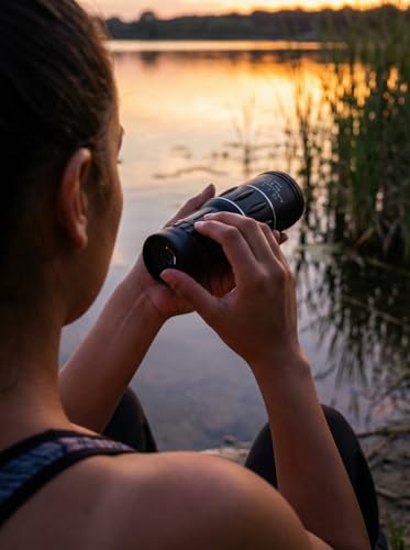 High Power 16X52 Monocular with BAK7 Prism FMC Coating Waterproof Fogproof for Outdoor Use - color: Black, size: small