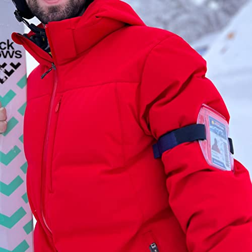 Bulk 25 Pack - Heavy Duty Water Resistant Armband ID Badge Holder with Resealable Red Zip & Rugged Adjustable Arm Band (Perfect Arm Ski Pass Holder for Lift Ticket) Secure Top Load by Specialist ID - size: 25 Pack