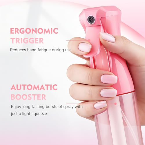 Continuous Spray Bottle for Hair, 6.8 OZ Ultra Fine Mist Spray Bottle - color: Pink
