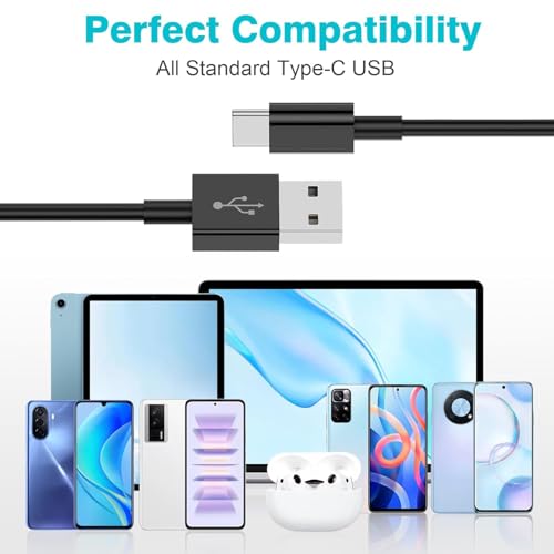 10 FT USB C Cable for Samsung Galaxy A14 5G/A13/A15/A16/A55/A54/A53/A50/A33/A34/S27/S25/S24Android Phone Charging Cord,Google Pixel 9/8a/iPhone17/17E/16E/16/15 Long Car Fast Extension Charger Cable - color: Black, size: 10FT, style: USB A to USB C (for 17