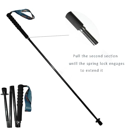 OKHEALING Ultralight Trekking Poles, Foldable, Set of 2, Ultralight Carbon Fiber, Trail Poles with Moisture Wicking Handle, with Storage Bag - size: 130cm