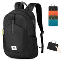 SKYSPER Small Packable Hiking Backpack 20L Anti-theift Travel Daypack | RFID Ultralight Foldable Walking Backpack with Water Bottle Holder, Nylon, Multi-compartment, Everyday Carry for Men Women - color: Black