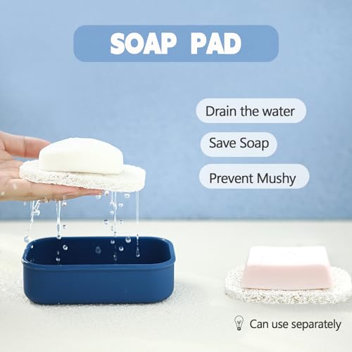 Silicone Travel Soap Bar Holder, Leak Proof Soap Case with Draining Layer, Portable Travel Soap Container for Shampoo & Conditioner Bar, Ideal for Bathroom, Gym, Camping (Blue) | Slip-Resistant Portable Bar Soap Holder for Shower Bathroom Gym Camping(Blue