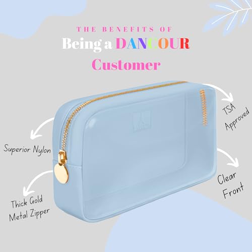 Small Clear Makeup Bag – Mini Pouch for Purse, Cosmetic Travel Case, Clear Cosmetic Bag, Light Blue Mini Makeup Bag, Compact Pouch for Purse - color: Light Blue, style: Small