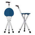 Yayayo Hold 440 lbs Folding Canes with Seat Walking Stick Height Adjustment Cane Seat Capacity Frosted Handle with Magnetic Therapy Stone Crutches Stool - color: Blue