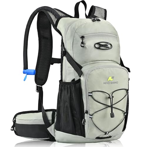 N NEVO RHINO Hydration Backpack, 18L Hiking Backpack with 3L Water Bladder | Multipurpose Water Backpack High Flow Bite, Insulated Hydration Pack Ideal for Hiking and Cycling - color: Seaweed Green