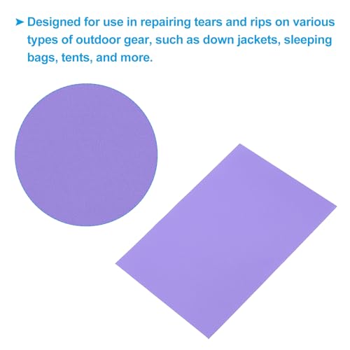 PATIKIL Down Jacket Repair Patch 6" x 8", 10 Pack Self Adhesive Nylon Fabric Patch for Tent Clothes Outdoor Camping Gear, Purple - color: Purple