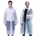 Rain Ponchos for Adults Reusable, 2-5 Pack Raincoat for Women Men, Waterproof Rain Coat Gear with Hood Drawstring - color: White X2