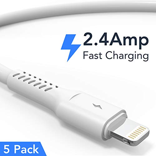 6 inch iPhone Charge Cable Short, 0.5ft 5Pack USB to Lightning Cord for Fast Charging Stations Compatible with Apple iPhone 12 11 Pro Max Xs 8 7 6 5 Plus, iPad Air/Mini - color: White, size: 0.5 feet