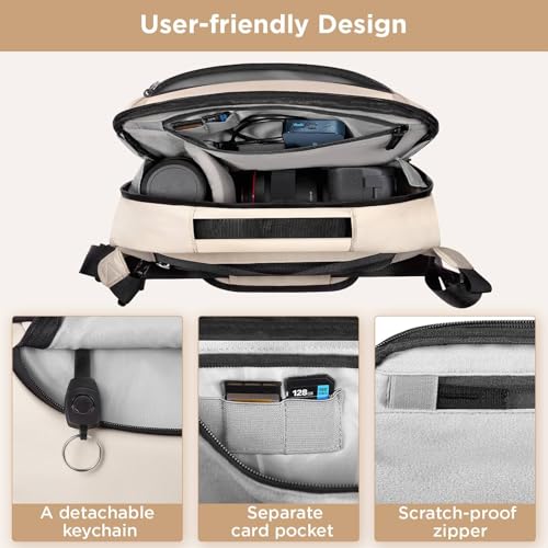 TAAOKA Camera Sling Bag,Waterproof Camera Case with Tripod Holder,Lightweight DSLR/SLR/Mirrorless Camera Bags Crossbody for photographers-Beige - color: Beige