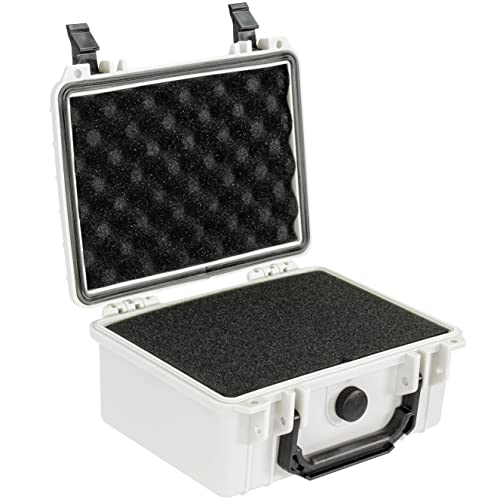 Eylar Protective Camera Hard Case Water & Shock Proof w/Foam, TSA Standards 9.12 inch 7.56 inch 4.37 inch (White) - color: White