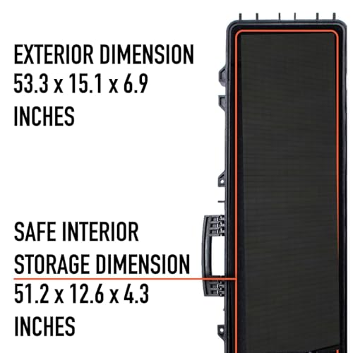 Hard Rifle Case 42.9" with Wheels, IP67 Waterproof & Crushproof Gun Case, TSA Approved Lockable Storage for Rifles, 3 Layer Pick and Pluck Foam + FREE Extra Cubed Foam Insert - style: 53 Inch Rifle Case