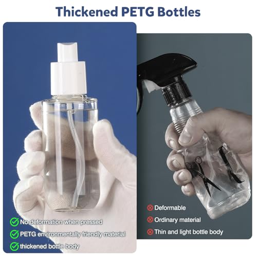 Bynccea Small Spray Bottle Travel Size 3.4oz/100ml Plastic Mini Bottle Set - Fine Mist Mini Empty Spray Bottles - Refillable Spray Bottles for Cleaning Solutions, Perfume, Liquid Cosmetics - color: Blue&Green