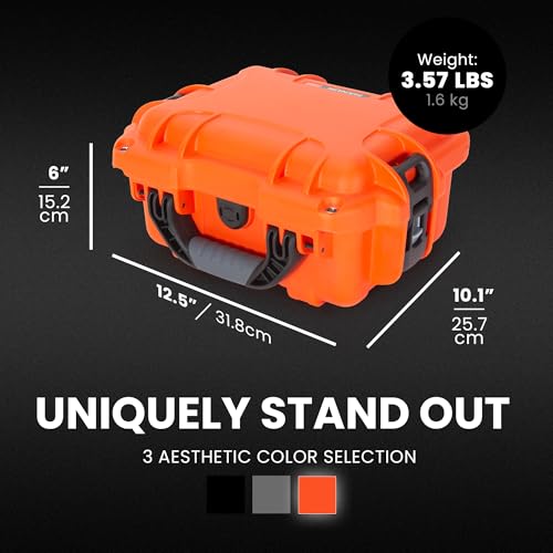 NANUK 905 Empty Hard Case – IP67 Waterproof Protective Hard-Shell Case, Impact Resistant, Dustproof Storage & Travelling Box, 12.5” x 10.1” x 6”, Made in Canada – Orange - color: Orange, size: Empty