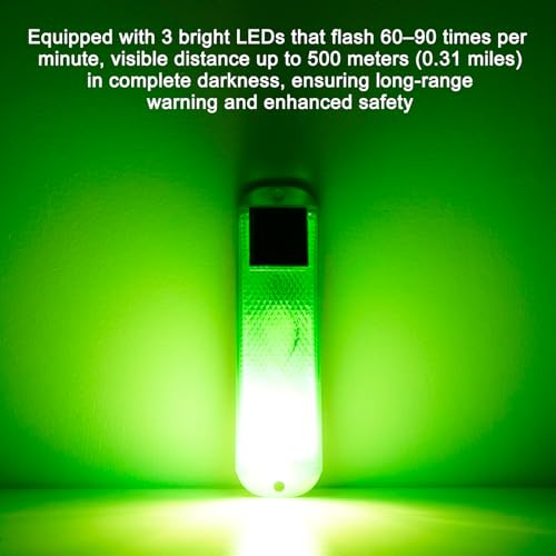 Aolyty Solar Warning Lights, Magnetic Base Beacon Light 4 Pack, Green | IP54 Waterproof Caution Light Auto On Off for Barricades, Construction Sites, Traffic Safety - color: Green