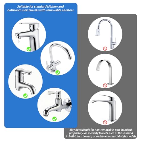16 pcs Faucet Adapter Kit, CNYMANY Kitchen Aerator Adapter Set Male Female M22 Sink Faucet Adapter Connecting Garden Hose Water Filter Standard Hose via Diverter
