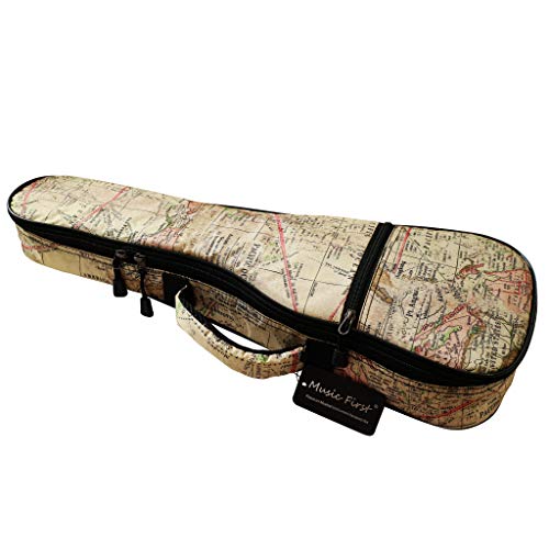 MUSIC FIRST Original Design Ancient Map Waterproof ukulele case ukulele bag ukulele cover, New Arrial (Fit for 23~24 inch Concert Ukulele) - size: Fit for 23~24 inch Concert Ukulele